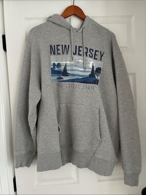 XXL State of Mine Gray New Jersey Graphic Pullover Hoodie
